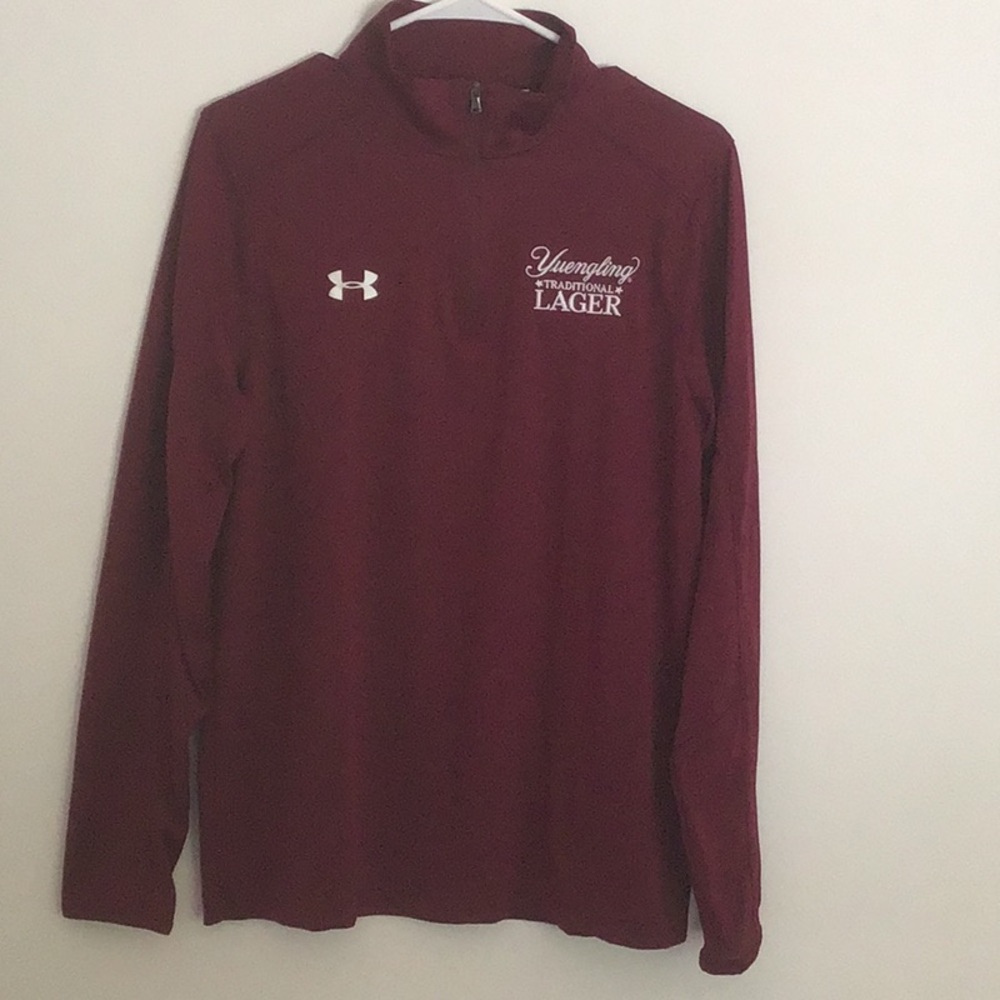 Yuengling Beer Half Zip Pullover Mens Under Armour Medium loose Fit Heat Gear